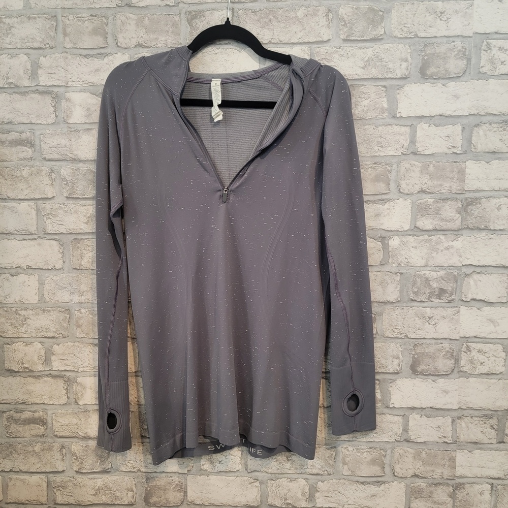 Lululemon Sweat Life Gray Hoodie with Zipper SIZE 10